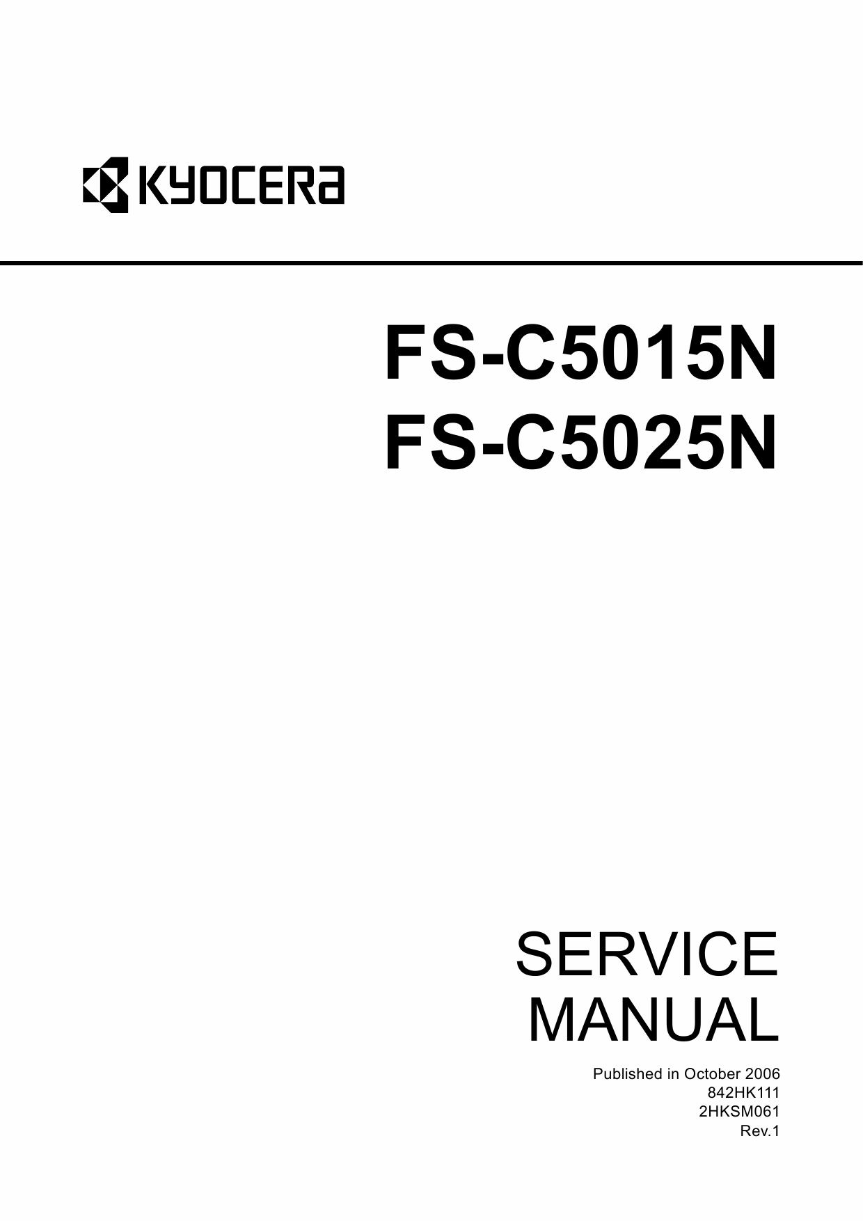 KYOCERA ColorLaserPrinter FS-C5015N C5025N Parts and Service Manual-1